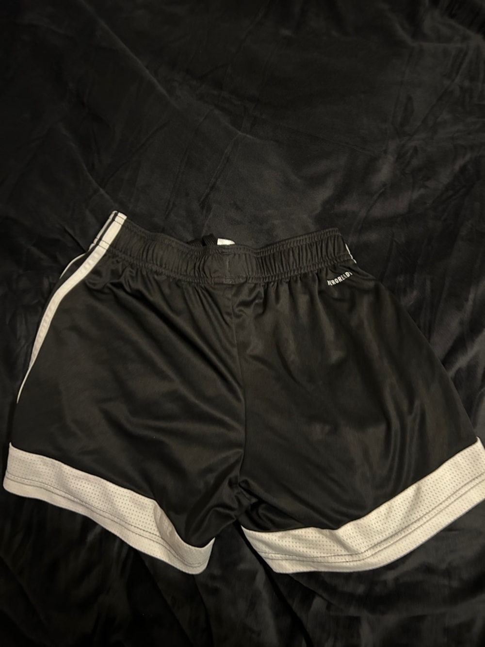 adidas Black Athletic Shorts with White Trim